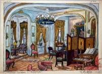 Альмединген Б. А. Эскиз обстановки комнаты к кинофильму «Ася»