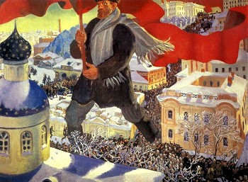 Картина Кустодиева Большевик