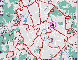 Карта - навигатор, расположение почтового отделения  на карте Москвы