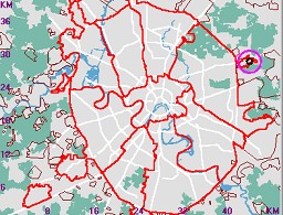 Карта - навигатор, расположение почтового отделения  на карте Москвы