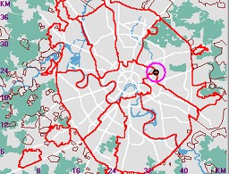 Карта - навигатор, расположение почтового отделения  на карте Москвы