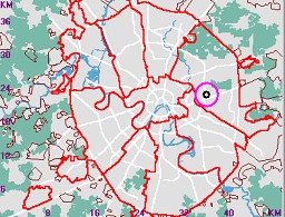 Карта - навигатор, расположение почтового отделения  на карте Москвы