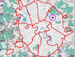 Карта - навигатор, расположение почтового отделения  на карте Москвы