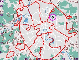 Карта - навигатор, расположение почтового отделения  на карте Москвы