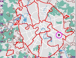 Карта - навигатор, расположение почтового отделения  на карте Москвы