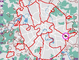 Карта - навигатор, расположение почтового отделения  на карте Москвы