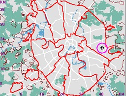 Карта - навигатор, расположение почтового отделения  на карте Москвы