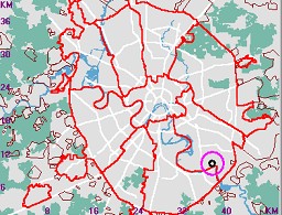 Карта - навигатор, расположение почтового отделения  на карте Москвы
