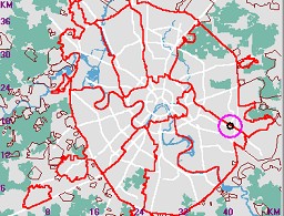Карта - навигатор, расположение почтового отделения  на карте Москвы