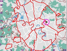 Карта - навигатор, расположение почтового отделения  на карте Москвы