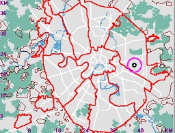 Карта - навигатор, расположение почтового отделения  на карте Москвы