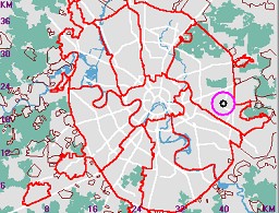 Карта - навигатор, расположение почтового отделения  на карте Москвы