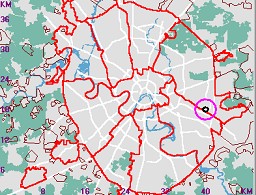 Карта - навигатор, расположение почтового отделения  на карте Москвы