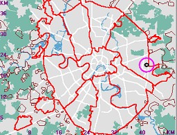 Карта - навигатор, расположение почтового отделения  на карте Москвы