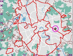 Карта - навигатор, расположение почтового отделения  на карте Москвы
