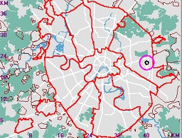 Карта - навигатор, расположение почтового отделения  на карте Москвы