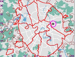 Карта - навигатор, расположение почтового отделения  на карте Москвы