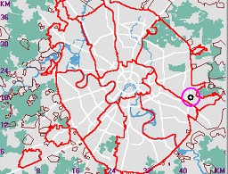 Карта - навигатор, расположение почтового отделения  на карте Москвы