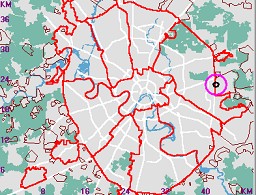 Карта - навигатор, расположение почтового отделения  на карте Москвы