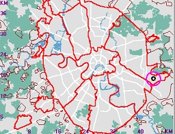 Карта - навигатор, расположение почтового отделения  на карте Москвы