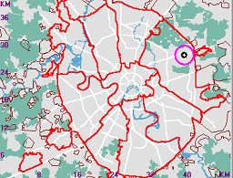 Карта - навигатор, расположение почтового отделения  на карте Москвы