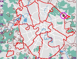 Карта - навигатор, расположение почтового отделения  на карте Москвы
