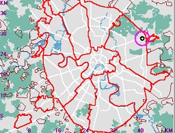 Карта - навигатор, расположение почтового отделения  на карте Москвы