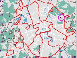 Карта - навигатор, расположение почтового отделения  на карте Москвы