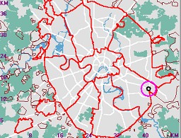 Карта - навигатор, расположение почтового отделения  на карте Москвы