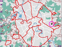 Карта - навигатор, расположение почтового отделения  на карте Москвы
