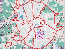 Карта - навигатор, расположение почтового отделения  на карте Москвы