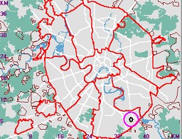Карта - навигатор, расположение почтового отделения  на карте Москвы