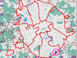Карта - навигатор, расположение почтового отделения  на карте Москвы