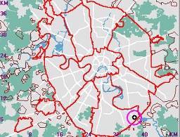 Карта - навигатор, расположение почтового отделения  на карте Москвы