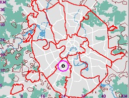 Карта - навигатор, расположение почтового отделения  на карте Москвы