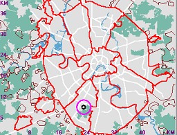 Карта - навигатор, расположение почтового отделения  на карте Москвы
