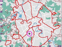 Карта - навигатор, расположение почтового отделения  на карте Москвы