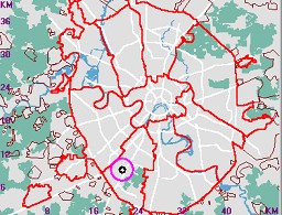 Карта - навигатор, расположение почтового отделения  на карте Москвы