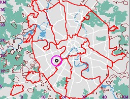Карта - навигатор, расположение почтового отделения  на карте Москвы