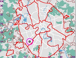 Карта - навигатор, расположение почтового отделения  на карте Москвы