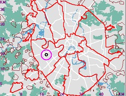 Карта - навигатор, расположение почтового отделения  на карте Москвы