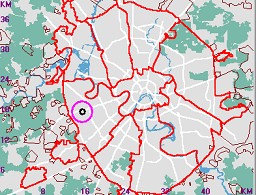 Карта - навигатор, расположение почтового отделения  на карте Москвы