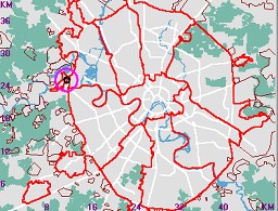 Карта - навигатор, расположение почтового отделения  на карте Москвы