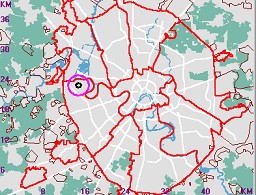 Карта - навигатор, расположение почтового отделения  на карте Москвы