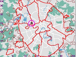 Карта - навигатор, расположение почтового отделения  на карте Москвы