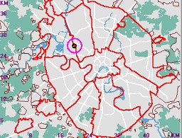 Карта - навигатор, расположение почтового отделения  на карте Москвы