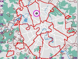 Карта - навигатор, расположение почтового отделения  на карте Москвы