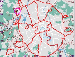 Карта - навигатор, расположение почтового отделения  на карте Москвы
