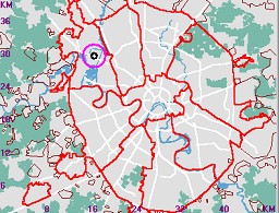 Карта - навигатор, расположение почтового отделения  на карте Москвы