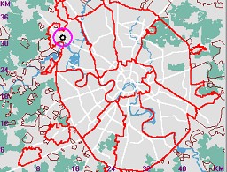 Карта - навигатор, расположение почтового отделения  на карте Москвы